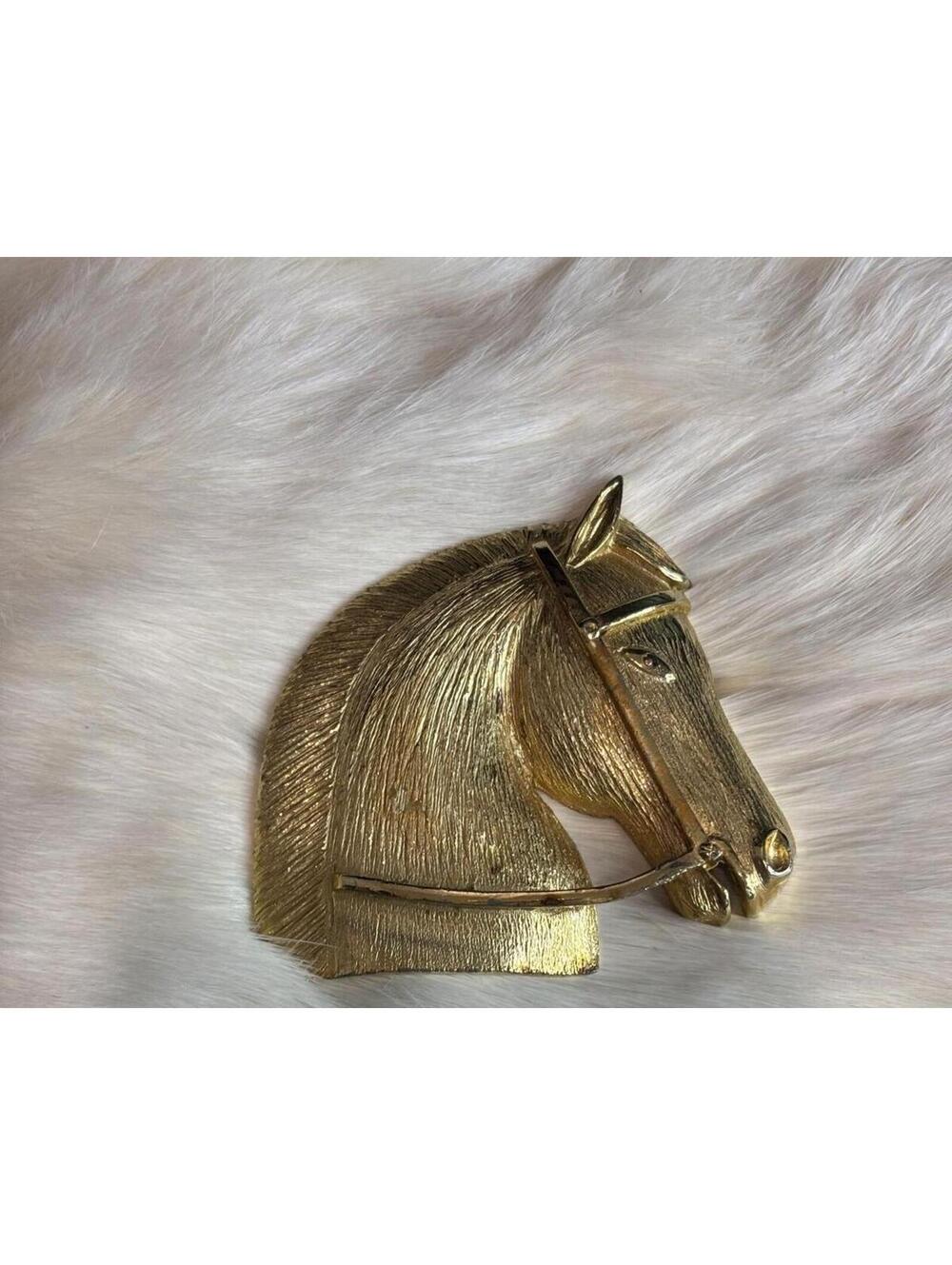 Vintage Gay Boyer Gold Tone Horse Head Brooch